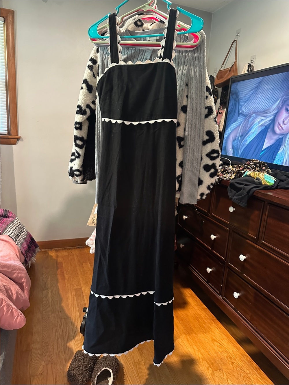 Cynthia Rowley black and white trim maxi dress